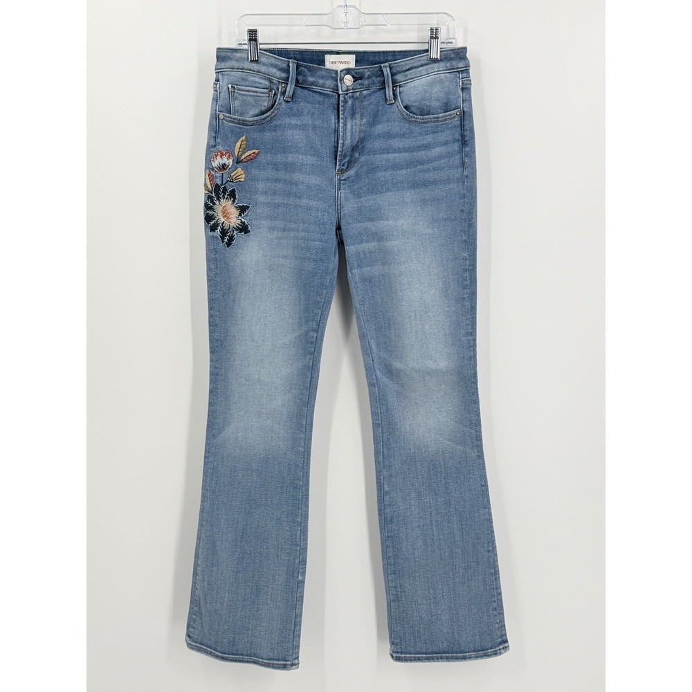 Driftwood Kelly Embroidered Bootcut Jeans Womens 29 (30x31) Floral Boho Festival